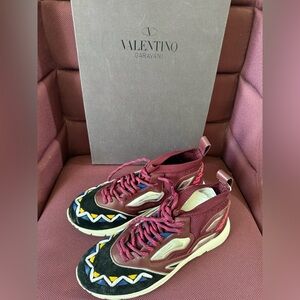 Valentino Garavani Women's Burgundy Sneakers 41